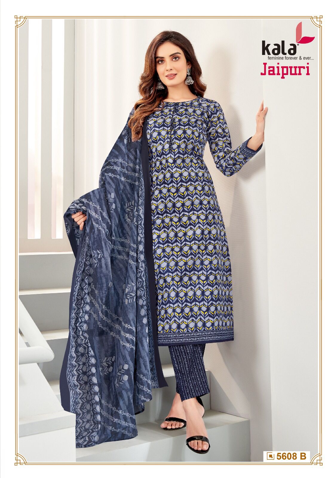 Jaipuri Vol 4 By Kala 5601 To 5612 Printed Cotton Dress Material Wholesale Market In Surat
